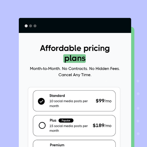 Affordable pricing plans.